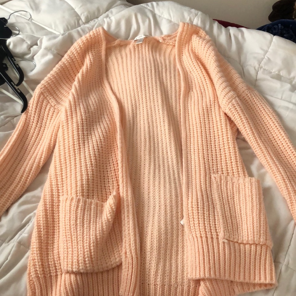 Pink long cardigan
